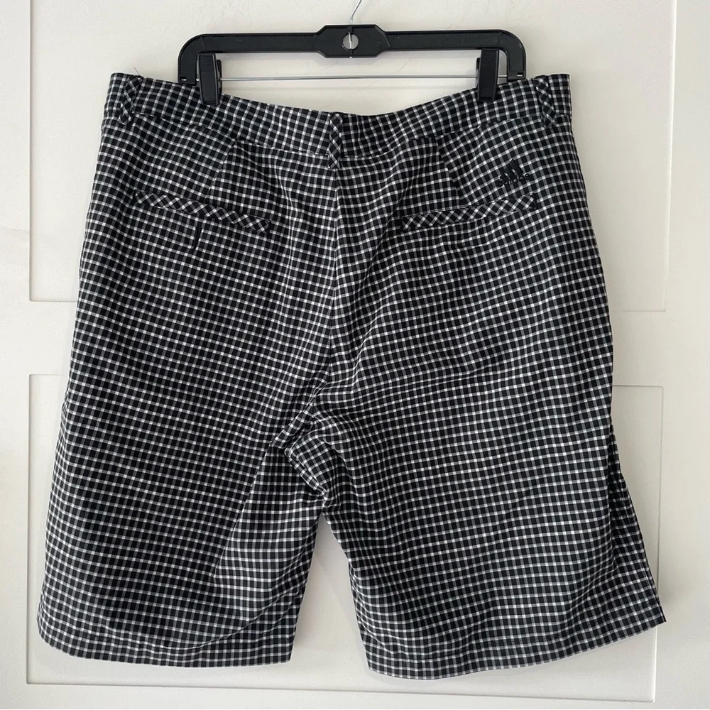 Adidas men’s plaid golf performance fabric shorts black 15988